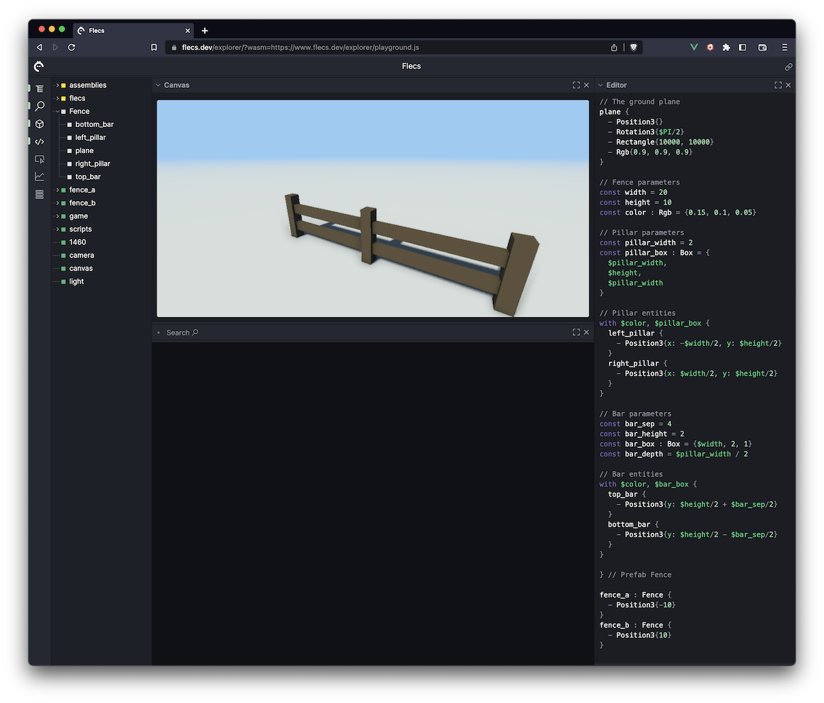 two fence prefab instances