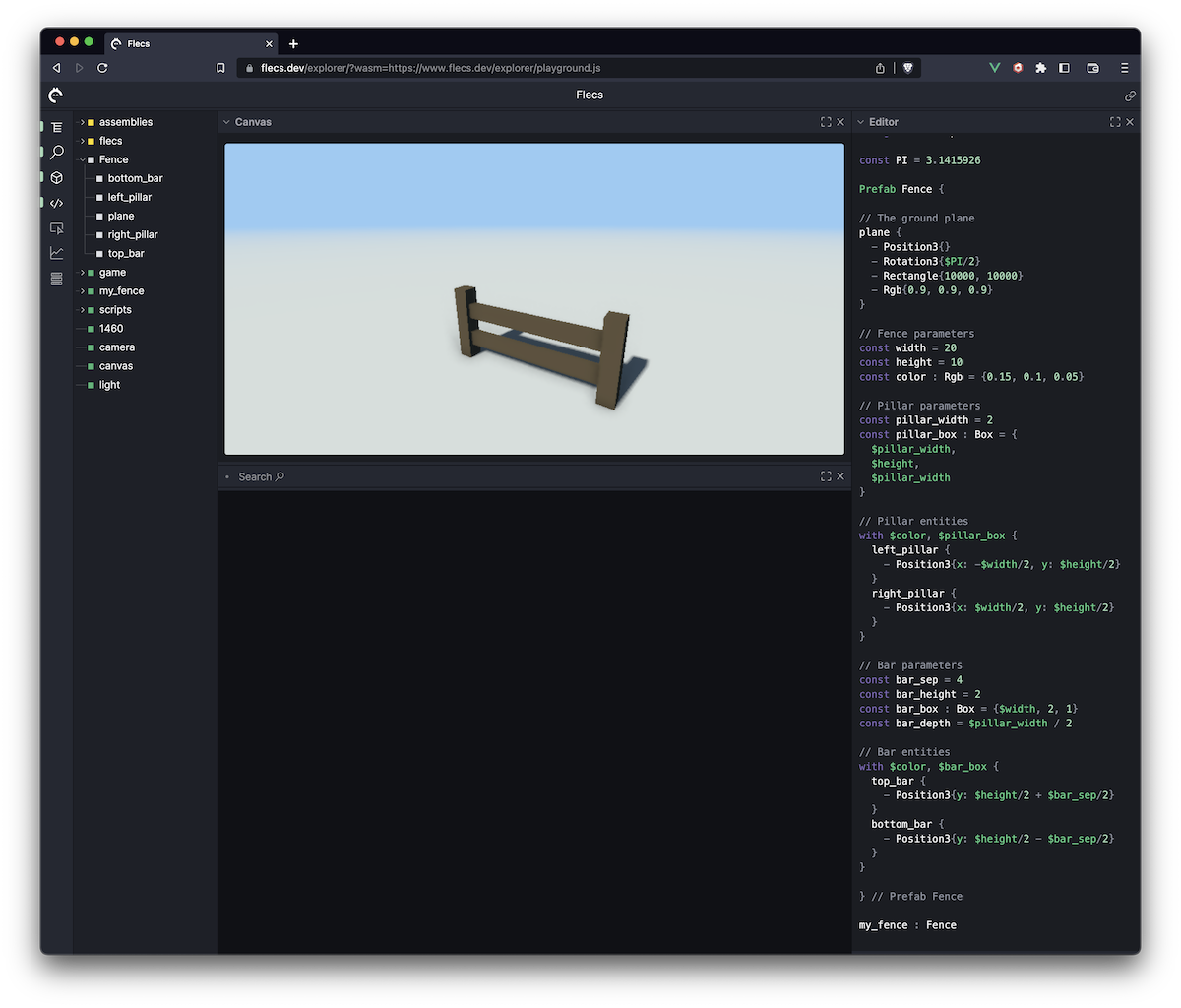 a fence prefab instance